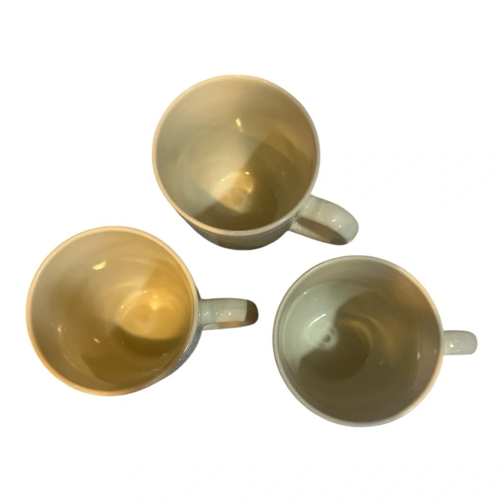 Gibson Cream and Navy Coffee Mug Set of 3